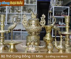 Bộ đồ thờ cúng bằng đồng 11 món Bộ đồ thờ cúng bằng đồng 11 món