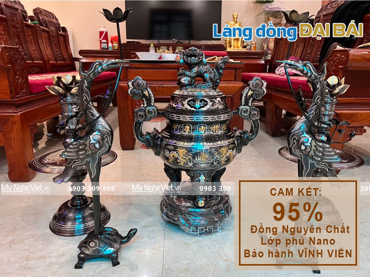 Bộ ngũ sự khảm ngũ sắc 5 chữ vàng H70cm hàng đẹp DDNS18-70