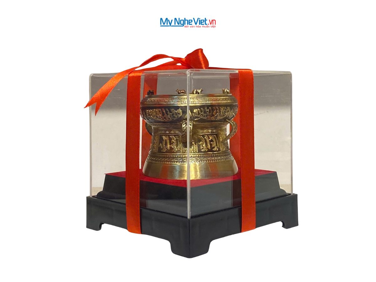 Trống Đồng để bàn đúc giả cổ D15xH13 - MNV-DD28-1