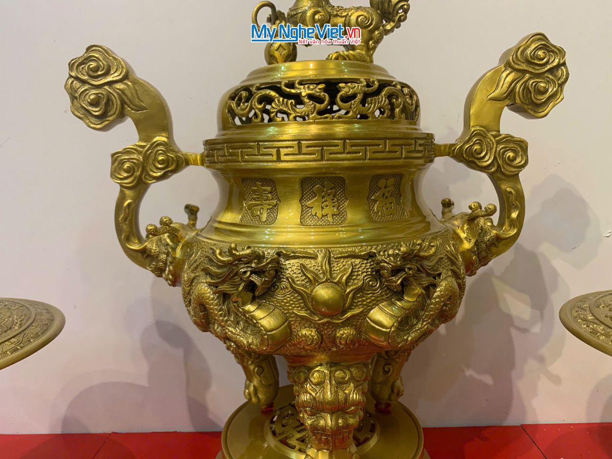 Bộ Tam Sự Bằng Đồng Vàng Đậm Trạm Rồng đẹp MNV-DD18/50