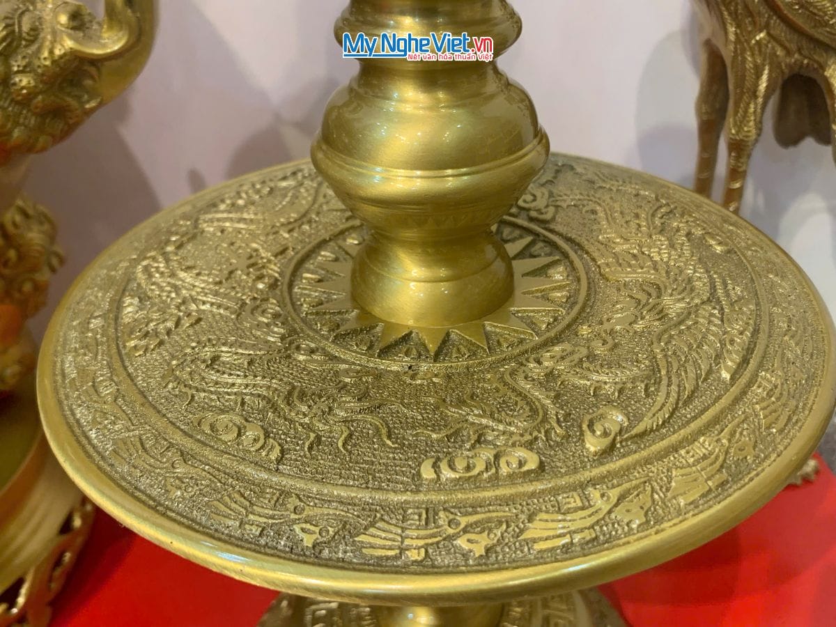 Bộ Tam Sự Bằng Đồng Vàng Đậm chạm Rồng MNV-DD18/40-2