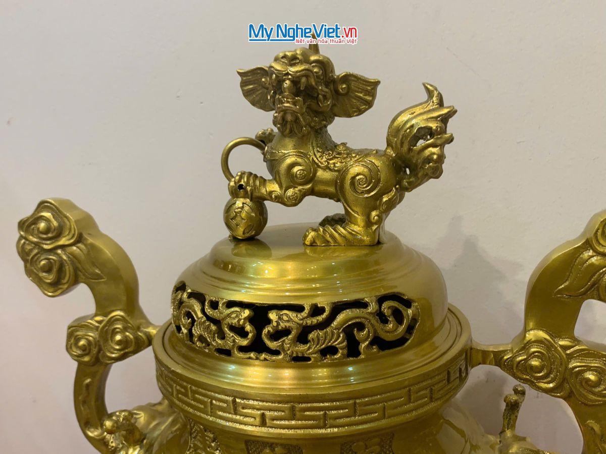 Bộ Tam Sự Bằng Đồng Vàng Đậm chạm Rồng MNV-DD18/40-2