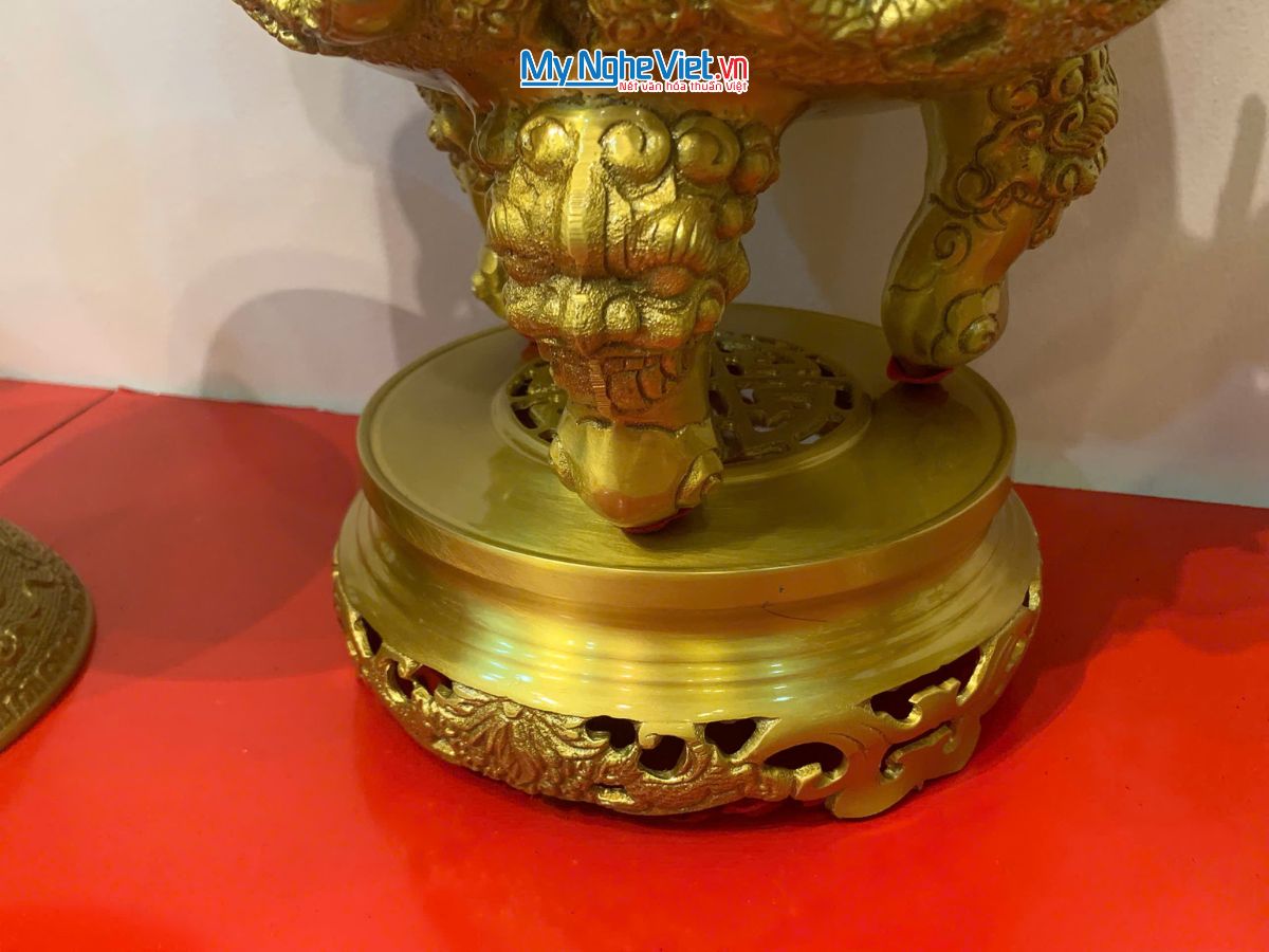 Bộ Tam Sự Bằng Đồng Vàng Đậm chạm Rồng MNV-DD18/40-2