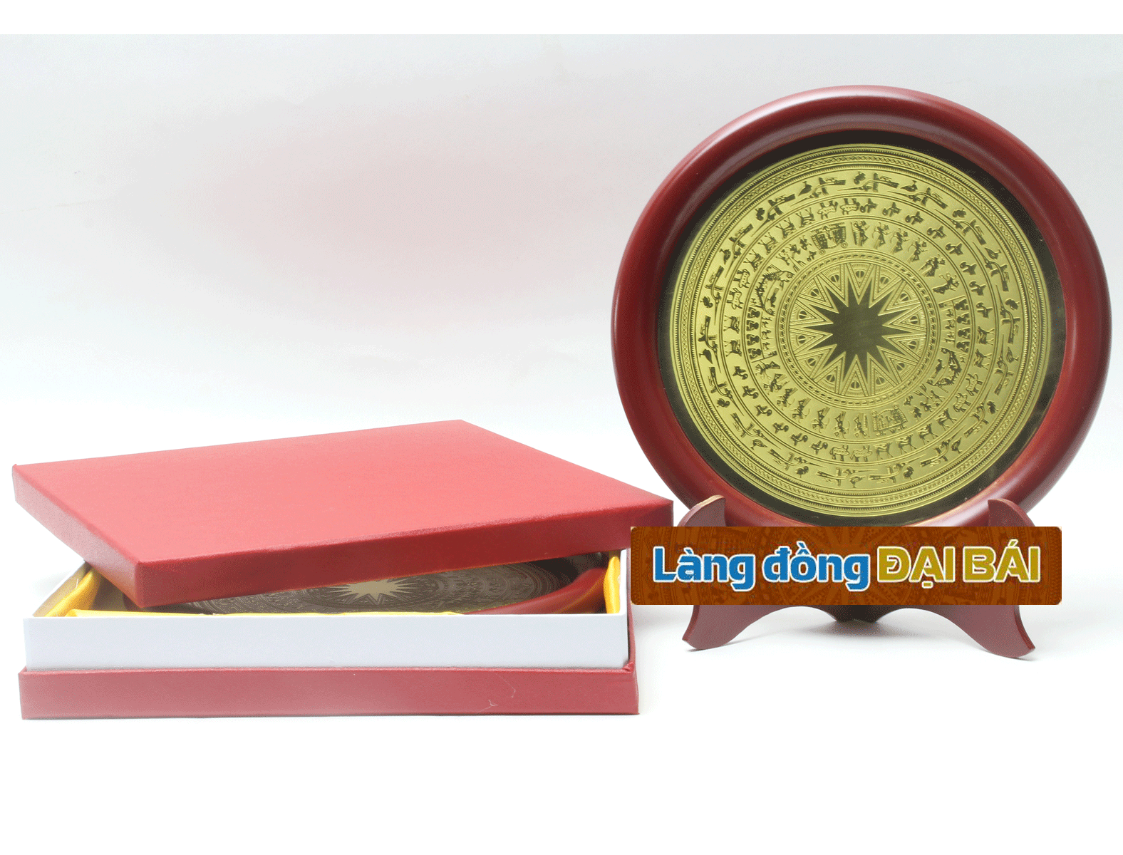 Đĩa đồng lưu niệm mặt trống đồng Đồng Sơn MNV-DD02
