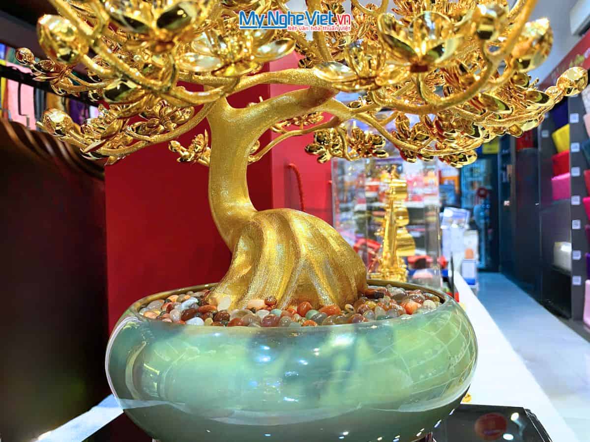 Bonsai Hoa Mai Đồng Mạ Vàng 24K MNVHD02
