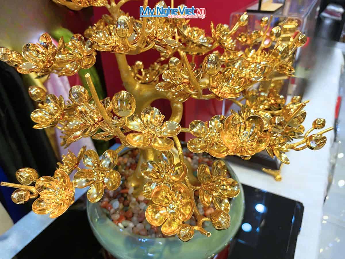Bonsai Hoa Mai Đồng Mạ Vàng 24K MNVHD02