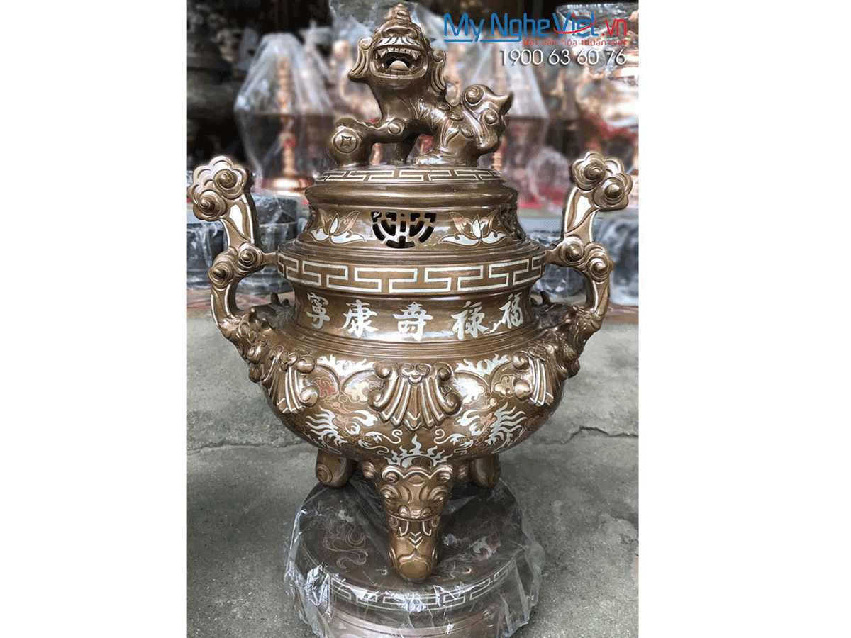 Đỉnh Đồng Khảm Ngũ Sắc MNV- DD01