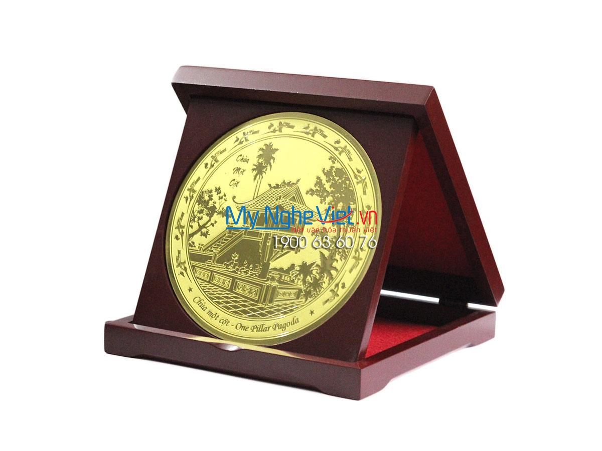 Đĩa trống đồng vuông Chùa Một Cột D17.5cm DD03-18-5