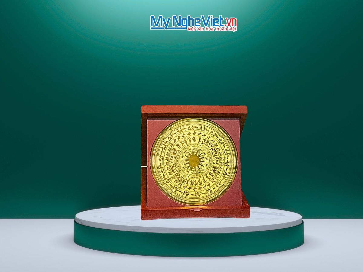Đĩa trống đồng hình Mặt trống đồng ngọc lũ Việt Nam D17.5cm DD03-18
