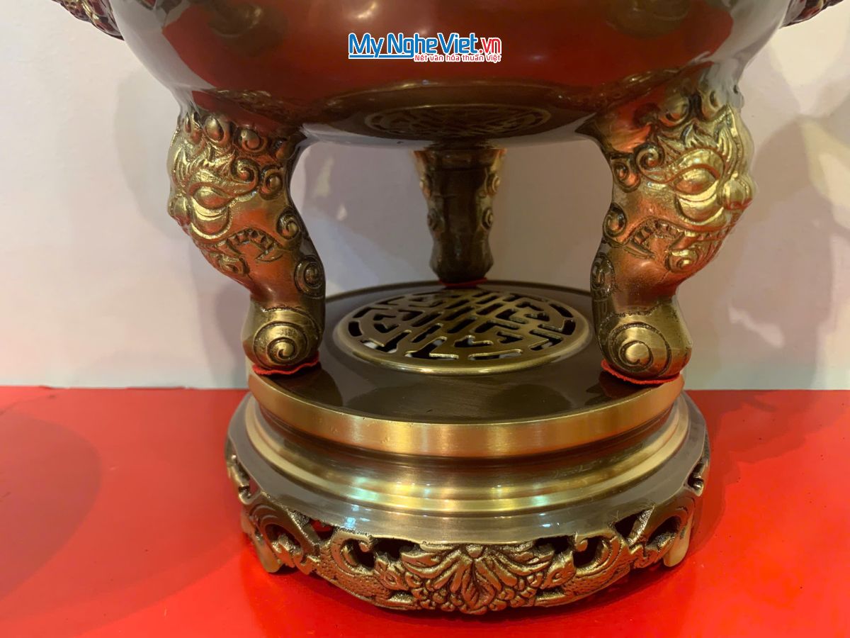 Bộ Tam Sự Bằng Đồng Cạo màu Chạm Hoa Sòi	MNV-DD18/40 cao mau soi