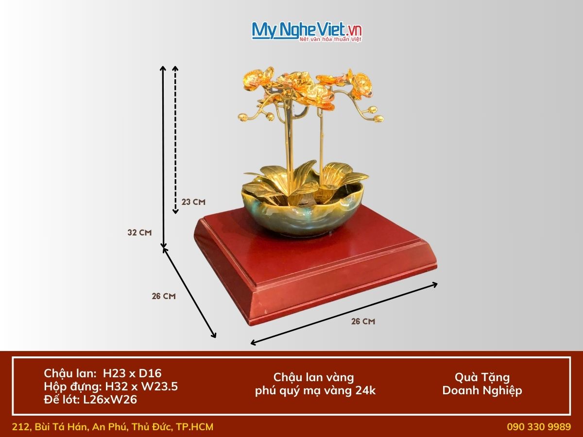 Hoa Lan Đồng Mạ Vàng 24K - MNVHD01