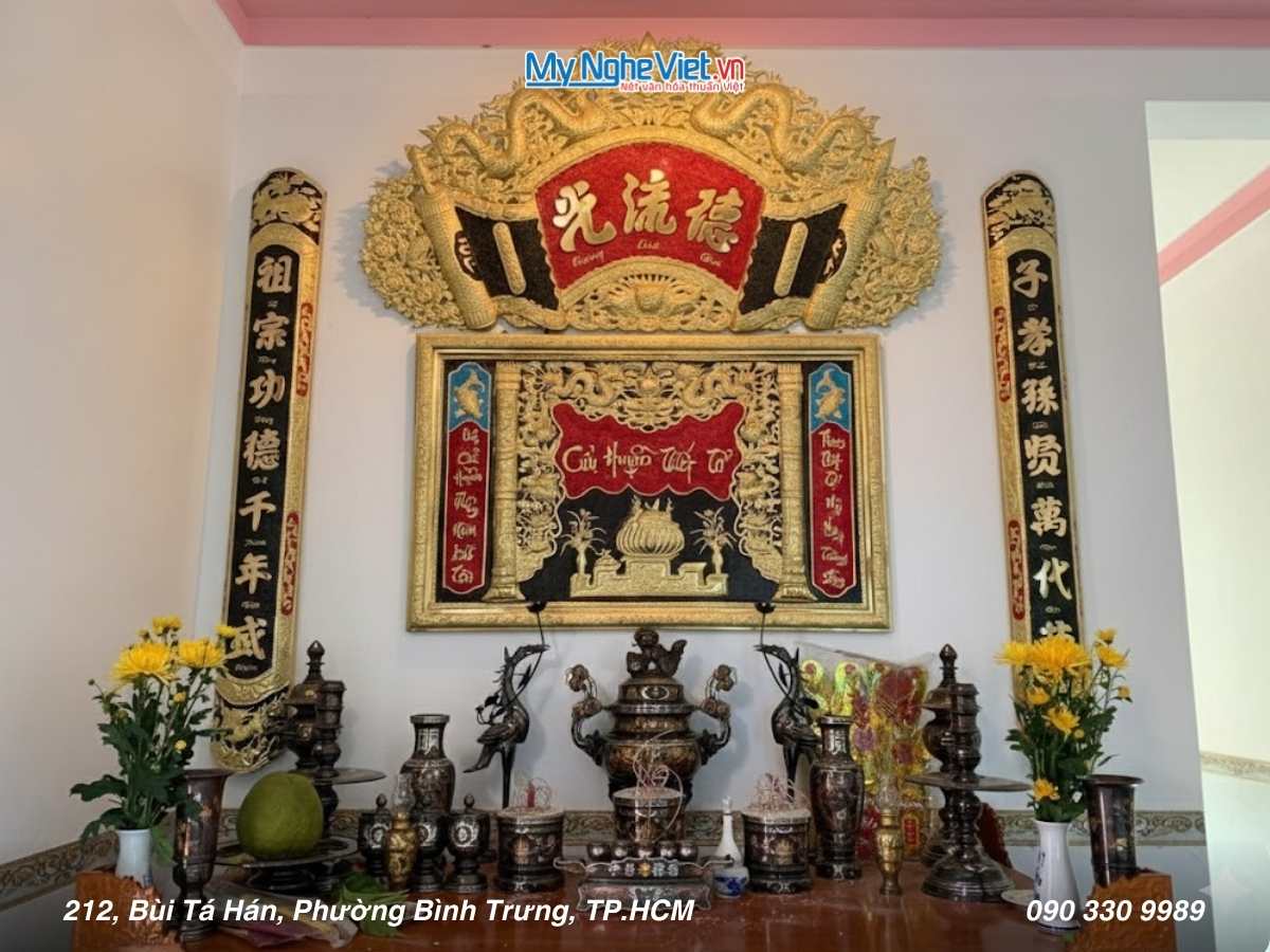 Liễn thờ đồng Cửu Huyền Thất Tổ