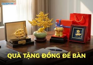 Quà tặng đồng để bàn - Tranh Đồng Dát Vàng tại TP.HCM 