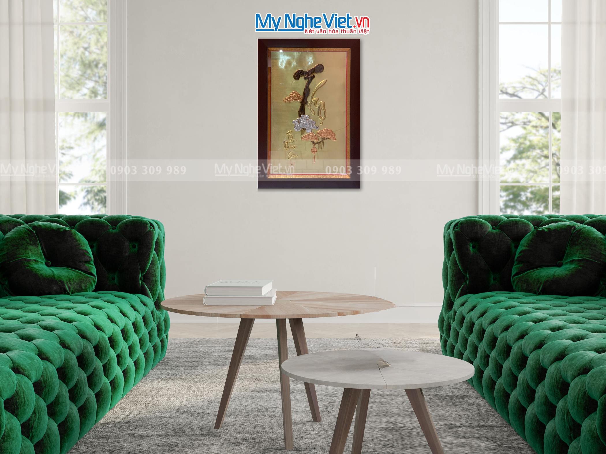 Tranh Đồng Chữ Thọ 50x70 MNV-DD57-3