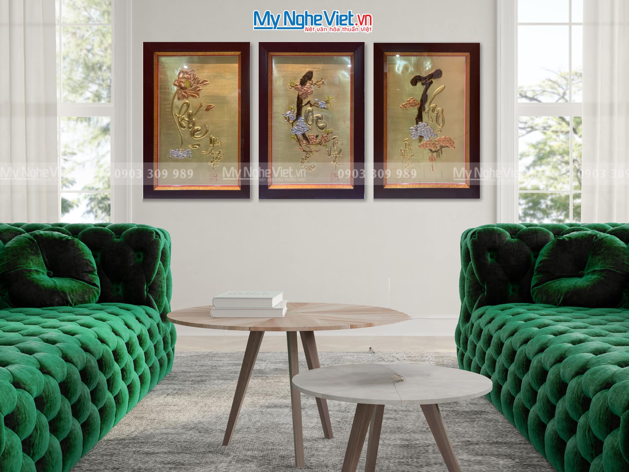 Tranh Đồng Chữ Thọ 50x70 MNV-DD57-3