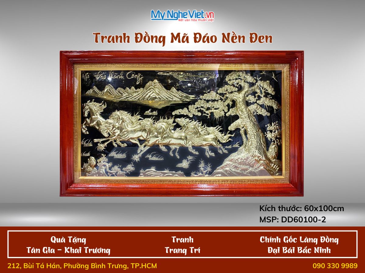 Tranh Đồng Mã Đáo Thành Công 60x100 MNV-DD60100-2