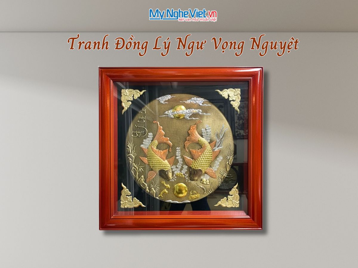 Tranh Đồng Lý Ngư Vọng Nguyệt Đồng Hun Giả Cổ DD8282/2