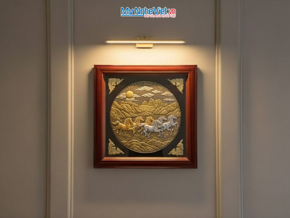 Tranh đồng mã đáo thành công đồng hun giả cổ DD888-1