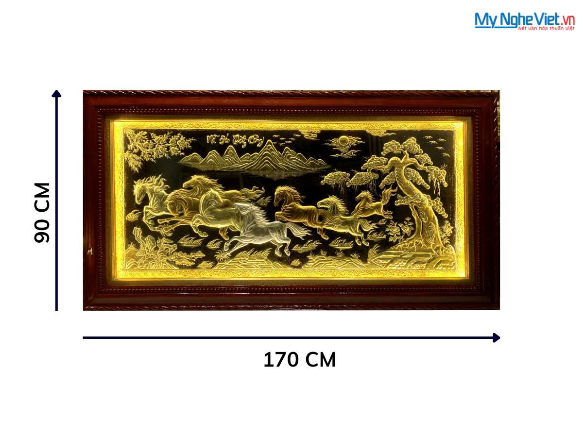 Tranh đồng Mã Đáo Thành Công cạo màu đèn led MNV-DD9178