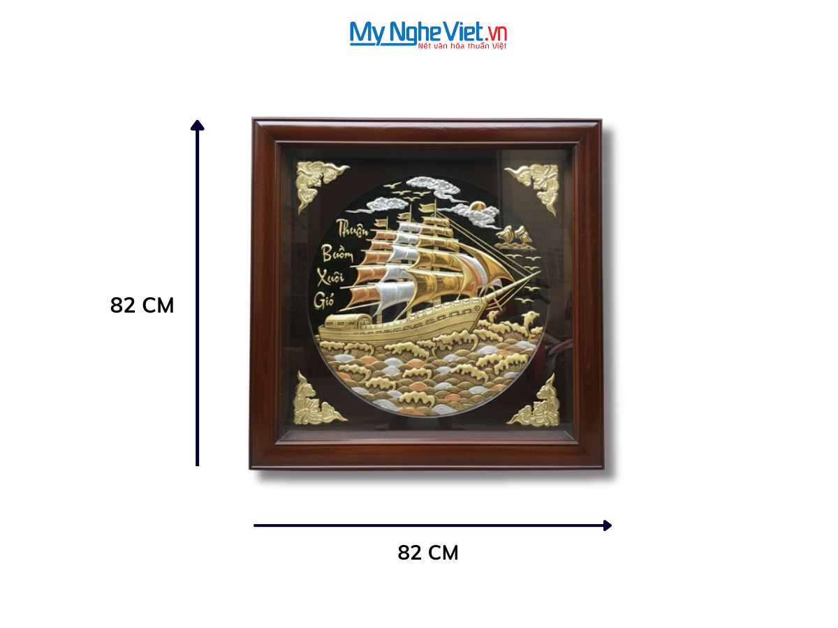 Tranh Đồng Thuận Buồm Xuôi Gió Đồng Hun Giả Cổ DD8282/5