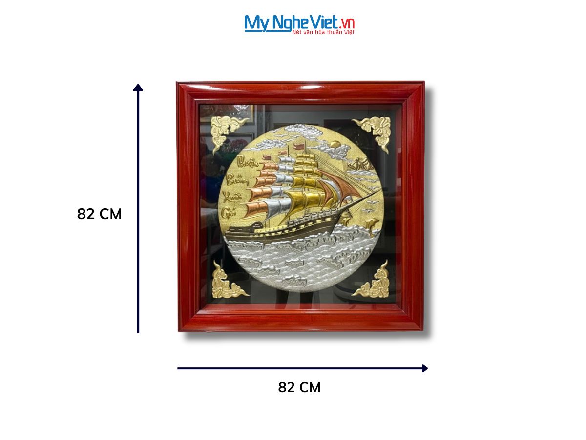 Tranh Đồng Thuận Buồm Xuôi Gió Đồng Hun Giả Cổ DD8282/5