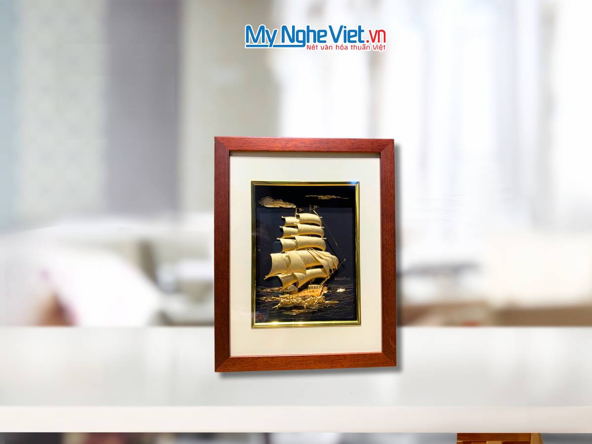 Tranh dát vàng thuyền thuận buồm TD239-1
