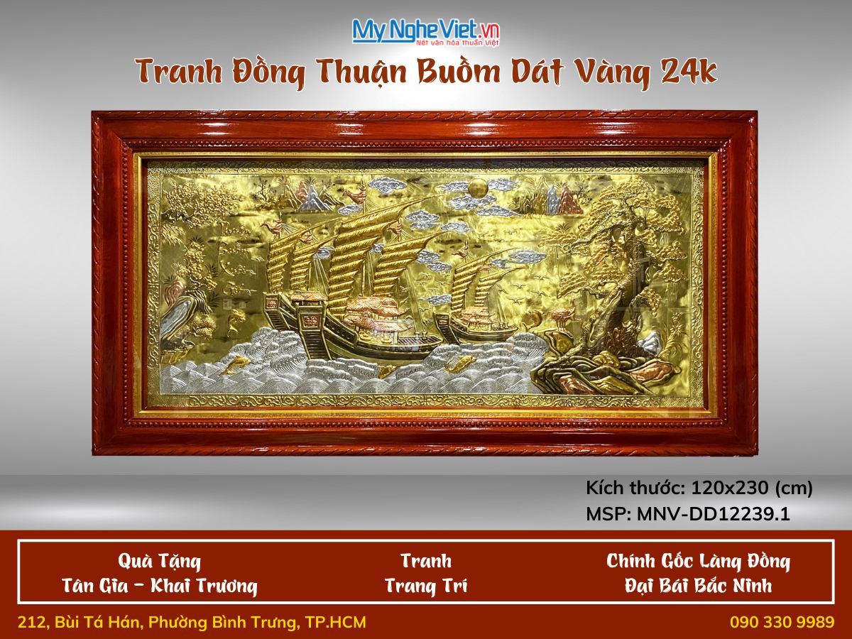 Tranh thuận buồm xuôi gió khung vặn 120x230 MNV-DD12239.1