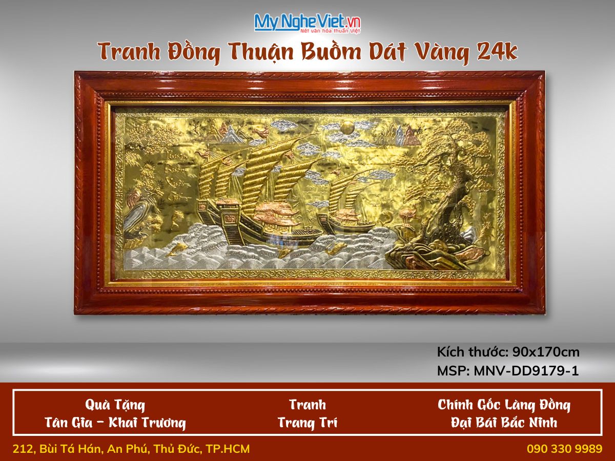 Tranh thuận buồm xuôi gió khung vặn 120x230 MNV-DD12239.1