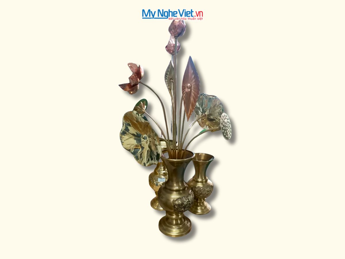 Bộ Hoa Sen Đồng 12 Nhánh -DD33/12nhanh