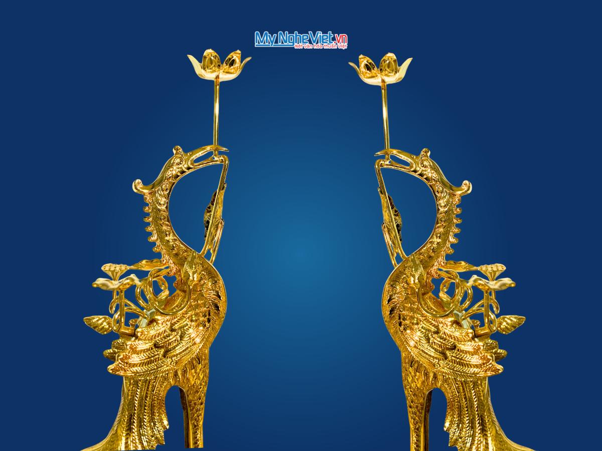 Bộ Lư (Đỉnh) Đồng Ngũ Sự Mạ Vàng - Bộ thờ cúng MNV-DD18/50MV