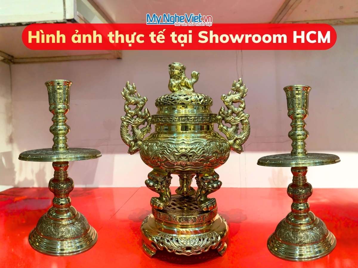 Bộ Tam Sự vàng vàng bóng H40cm MNV- DD19