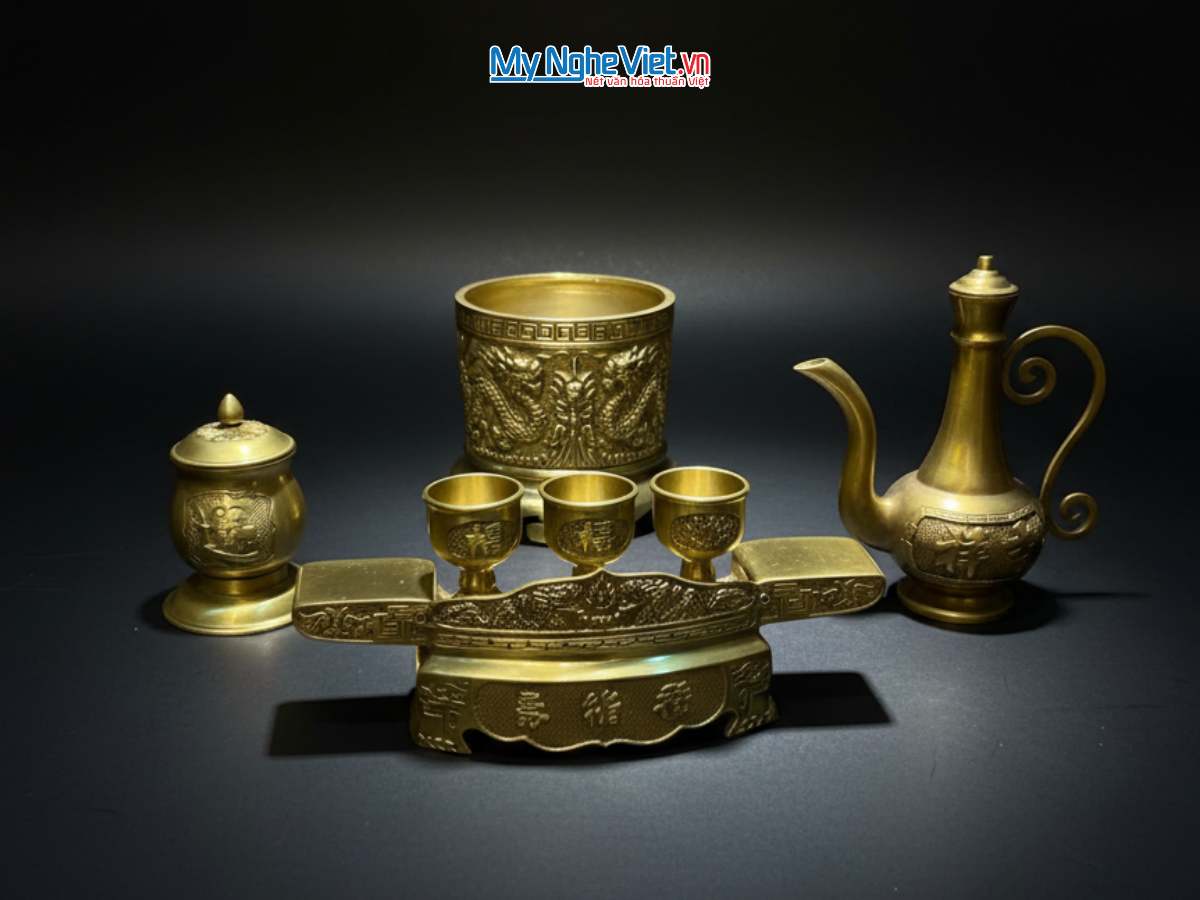 Bộ đồ thờ cúng Ông Táo Bằng Đồng (4 món)