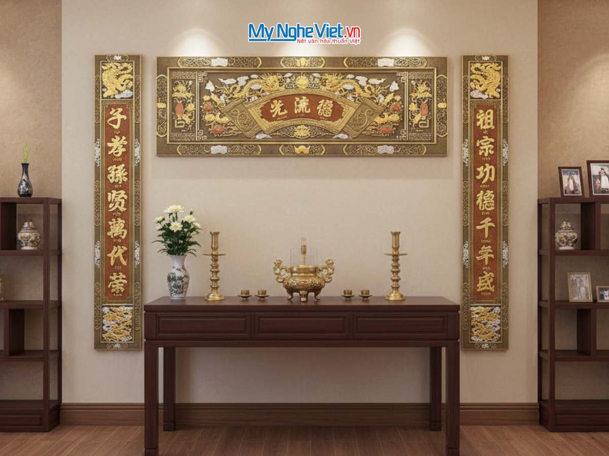 Hoành phi câu đối đồng - Cuốn thư câu đối