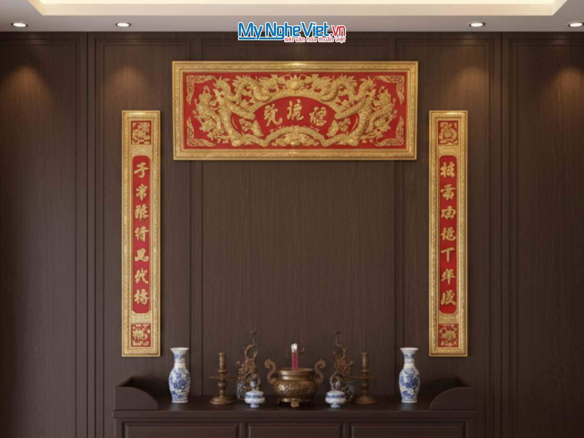 Hoành phi câu đối đồng - Cuốn thư câu đối