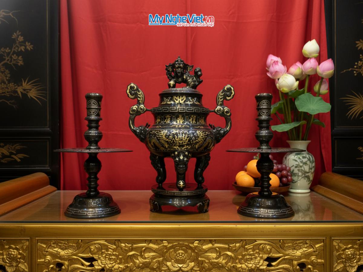 Bộ tam sự đồng tam khí đỉnh cao 60cm