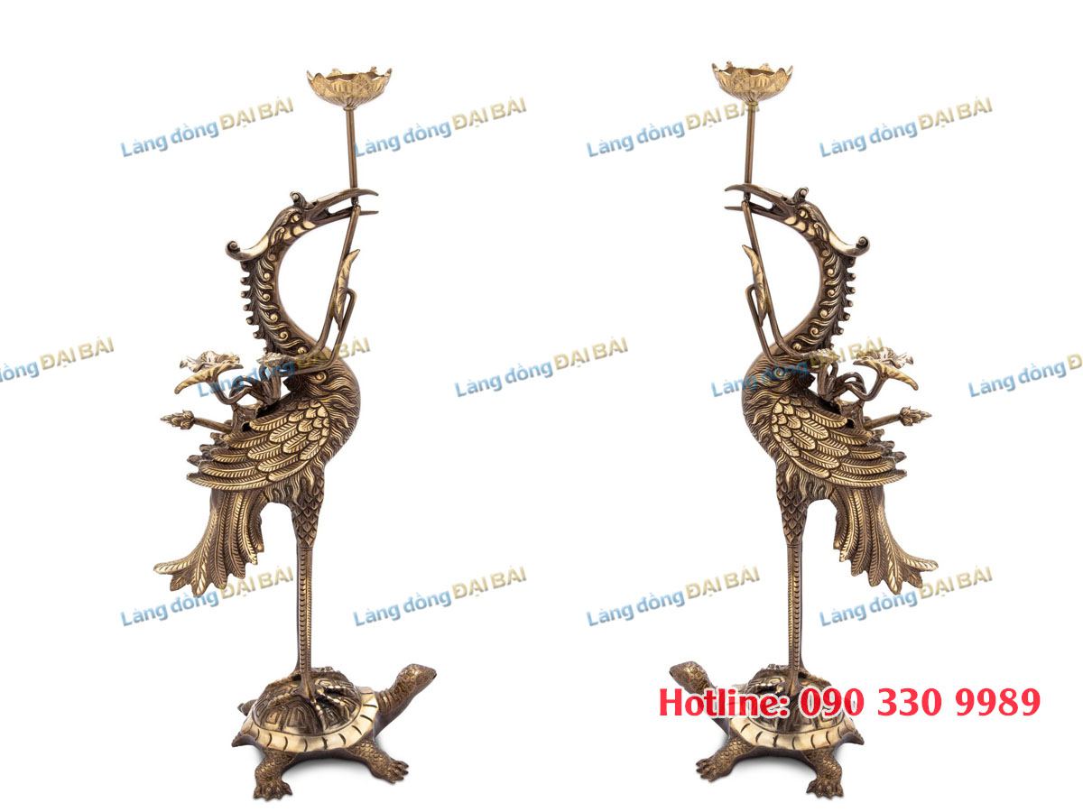 Đôi Hạc Đồng Cạo Màu MNV-DD17/H55