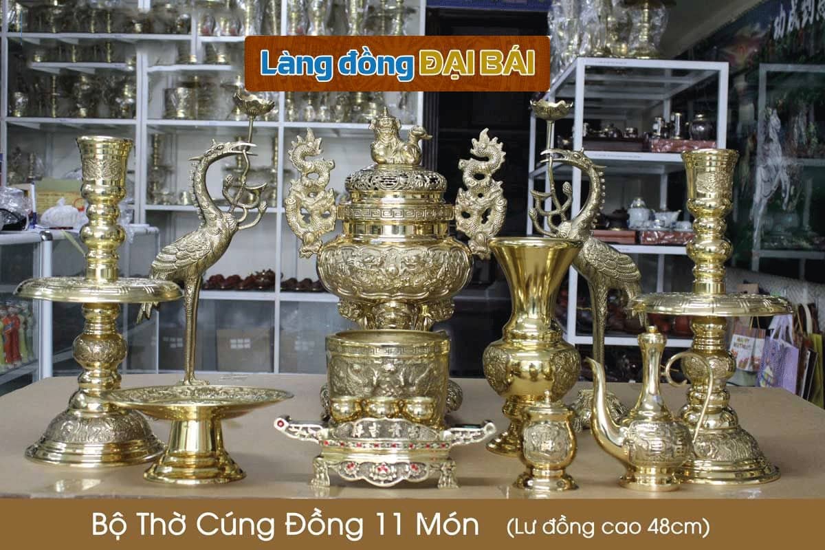 Bộ đồ thờ cúng bằng đồng 11 món